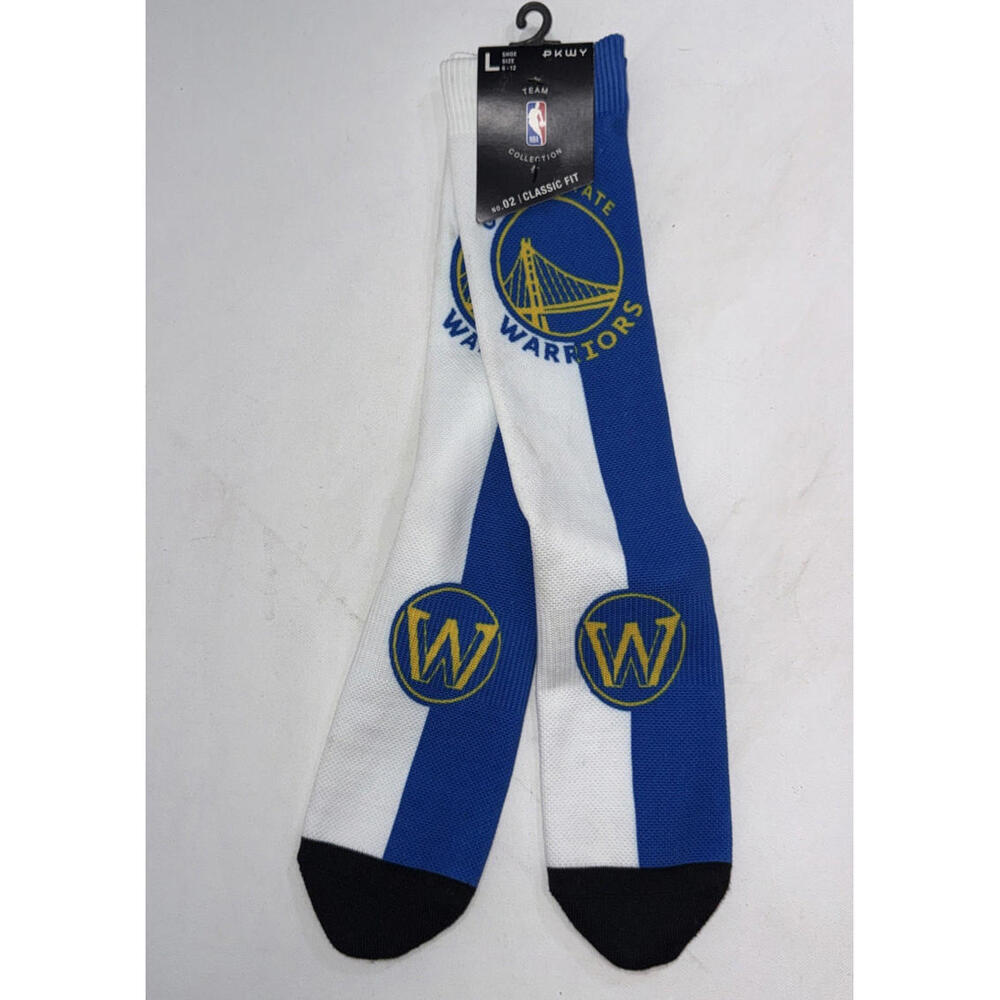 Warriors Split Crew NBA‎ Socks Logo Crew Warriors Size L NWT Golden State White